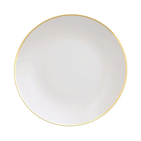 Prato De Sobremesa 21cm Porcelana Tramontina Anna Borda Filete Dourada