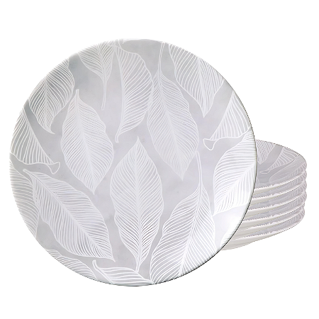 Jogo Pratos De Sobremesa 19cm Kit 6 Peças Porcelana Arbo Tramontina