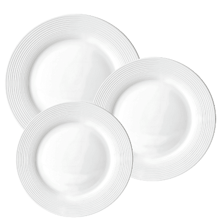 Jogo De Pratos Aparelho de Jantar Kit 12 Peças Branco Porcelana Brizzard