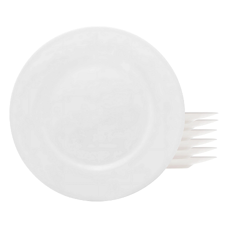 Jogo Pratos De Sobremesa Kit 6 Peças 19cm Branco Opalino Everyday Lyor