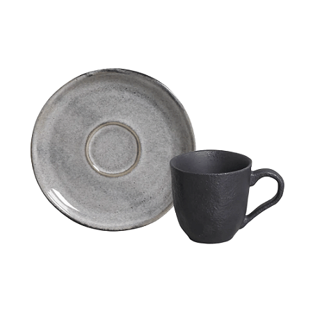 Xicara de Café Chá Com Pires 120ml Cerâmica Bio Dust Porto Brasil