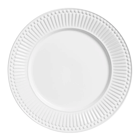 Prato Raso Jantar Refeição 26cm Roma Branco Cerâmica Porto Brasil