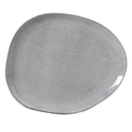 Pratos De Sobremesa 22,5cm Oval Orgânico Dust Cerâmica Porto Brasil