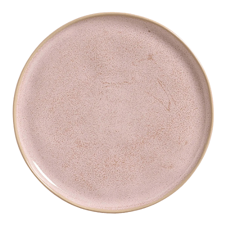 Prato Raso Jantar Refeição 27,5cm Bio Litchi Rosa Cerâmica Porto Brasil
