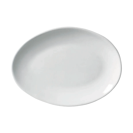 Prato Raso Jantar Refeição 31cm Oval Orgânico New White Cerâmica Porto Brasil Branco