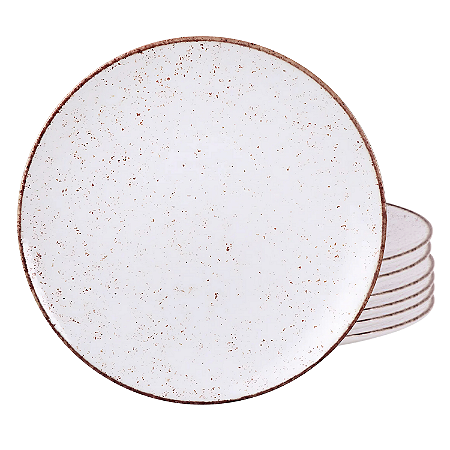 Kit 8 Pratos Raso 28cm Porcelana Tramontina Rustico Decorado Jantar Refeição