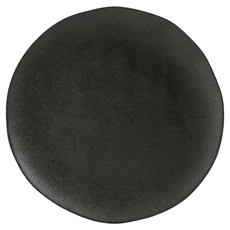 Prato De Sobremesa Orgânico Carbon 19cm Preto Cerâmica Porto Brasil