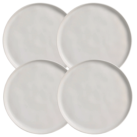 Jogo de Pratos Raso Jantar Refeição 27,5cm Kit 4 Peças Bio Stoneware Vit Cerâmica Porto Brasil