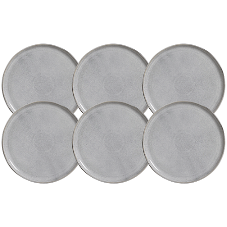 Jogo De Pratos Raso Jantar Refeição 27,5cm Kit 6 Peças Bio Dust Cerâmica Porto Brasil