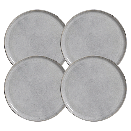 Jogo De Pratos Fundo Bio Dust 22,5cm 830ml Kit 4 Peças Sopa Cerâmica Porto Brasil
