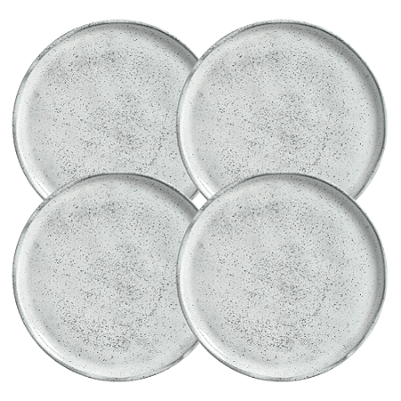 Jogo De Pratos Fundo Orgânico 22,5cm 830ml Kit 4 Peças Bio Echo Sopa Cerâmica Porto Brasil