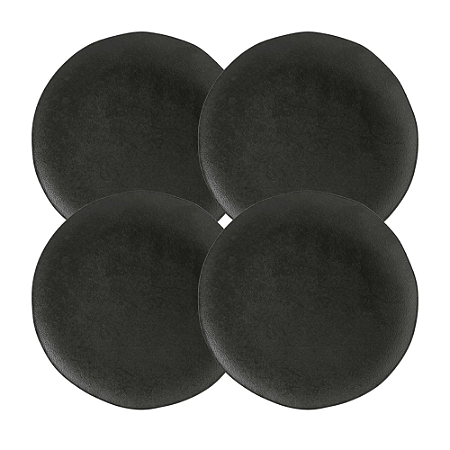 Jogo De Pratos Fundo Orgânico Carbon 21cm 600ml Kit 4 Peças Sopa Cerâmica Porto Brasil