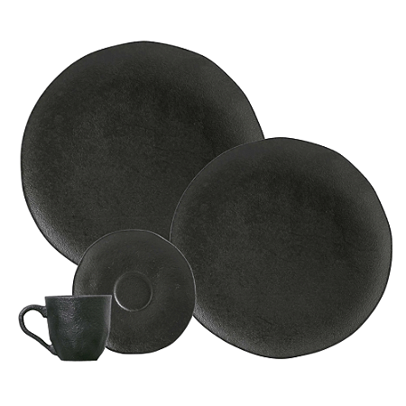 Aparelho De Jantar Jogo Pratos Kit 18 Peças Bio Carbon Cerâmica Completo Porto Brasil