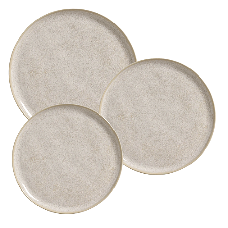 Aparelho De Jantar Jogo Pratos Bio Latte Kit 18 Peças Cerâmica Porto Brasil Rustico