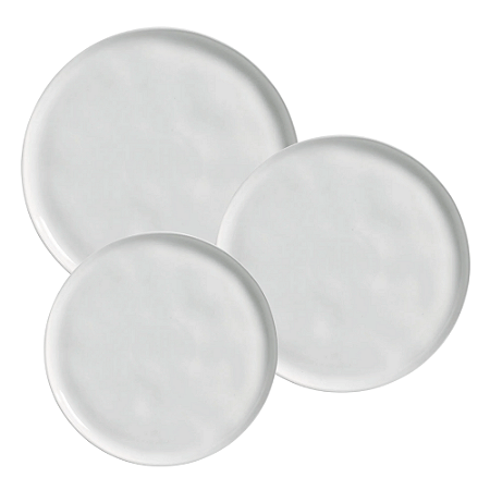 Aparelho De Jantar Jogo Pratos Kit 12 Peças Bio New White Branco Cerâmica Completo Porto Brasil