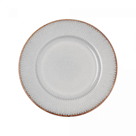 Prato De Sobremesa 20cm Linear Cerâmica Lyor Rustico