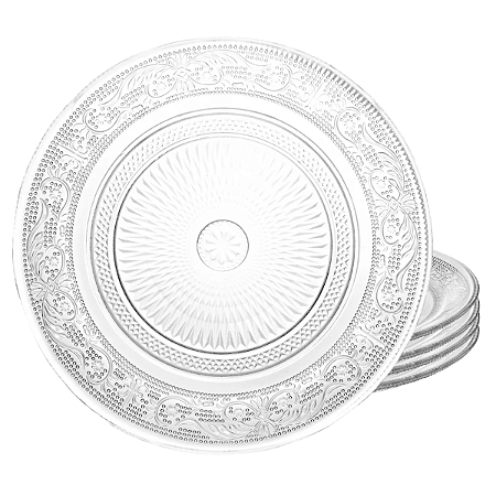 Jogo de Pratos Raso Jantar Refeição 25,5cm Kit 4 Peças Lyor Angel Transparente
