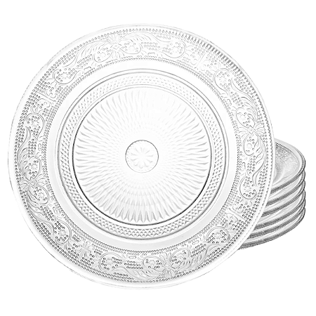 Jogo de Pratos Raso Jantar Refeição 25,5cm Kit 6 Peças Lyor Angel Transparente