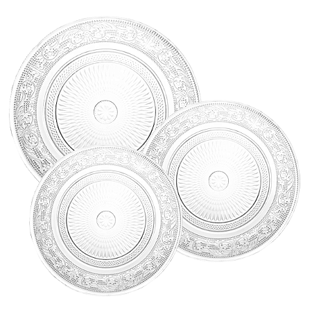 Jogo de Pratos Aparelho Jantar Kit 12 Peças  Angel Lyor Transparente