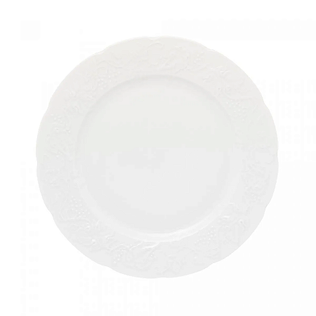 Prato Fundo 22cm Sopa Limoges Vendange Branco Porcelana Decorada Luxo