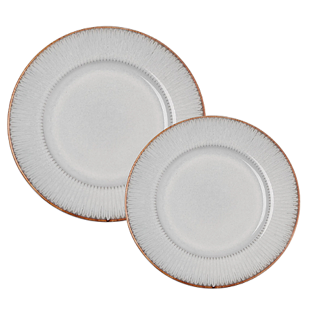 Aparelho De Jantar Jogo Pratos Kit 12 Peças Linear Lyor Rustico