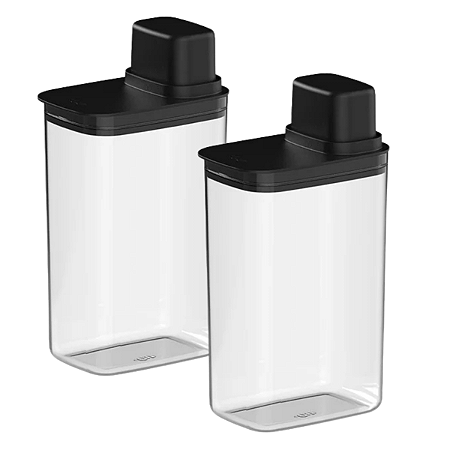 Kit 2 Pote Hermético 2,3L Medidor Porta Mantimentos Alimentos Organizador Drop