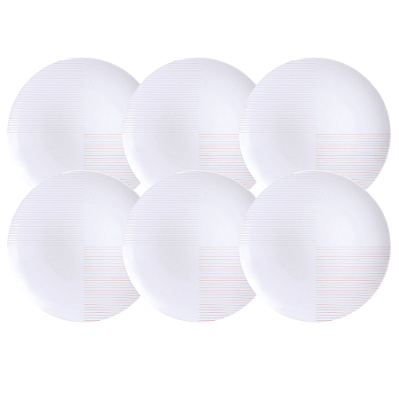 Jogo De Pratos Fundos 23cm Kit 6 Peças Grid Sopa Porcelana Decorada Tramontina