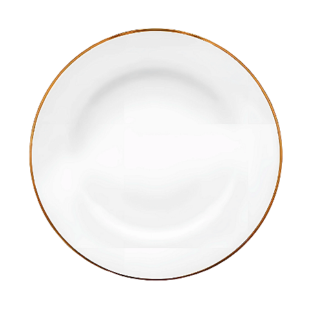 Prato Raso Jantar Refeição 28cm Sofia Ouro Porcelana Borda Dourada Oxford