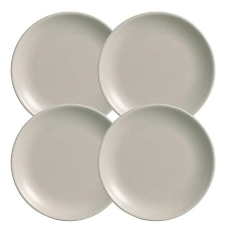 Jogo De Pratos Sobremesa 21cm Kit 4 Peças Coup Urban Cerâmica Decorada Alleanza