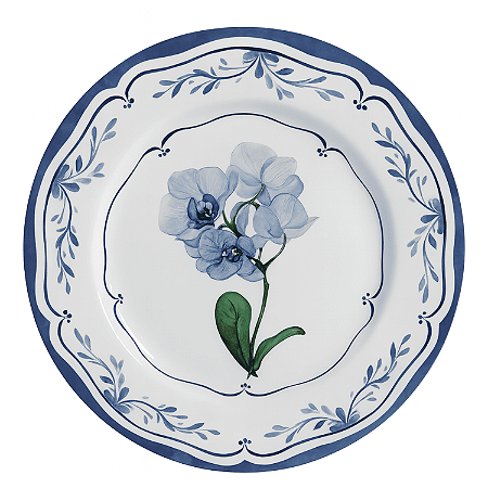 Prato de Sobremesa Valencia 21cm Cerâmica Decorado Floral Alleanza
