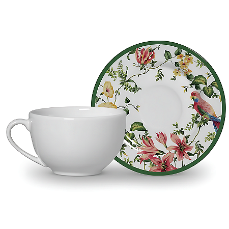 Xicara de Chá Café Com Pires 250ml Cerâmica Harmony Alleanza