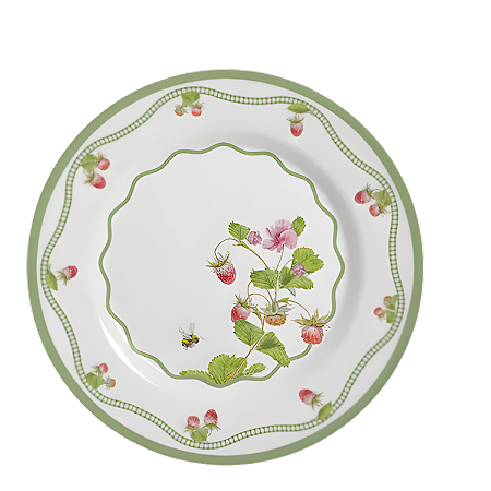 Prato de Sobremesa Picnic 21cm Cerâmica Decorado Alleanza