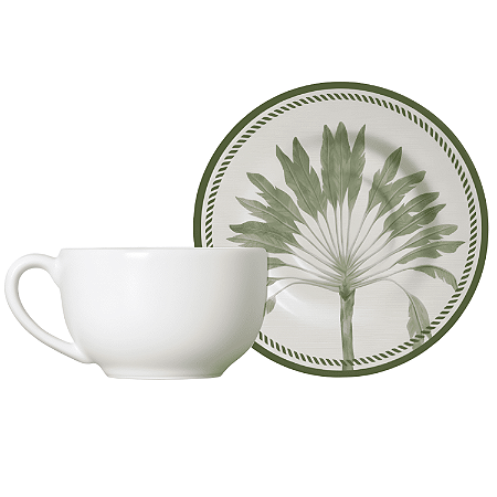 Xicara de Chá Café Com Pires 250ml Cerâmica Caraiva Alleanza