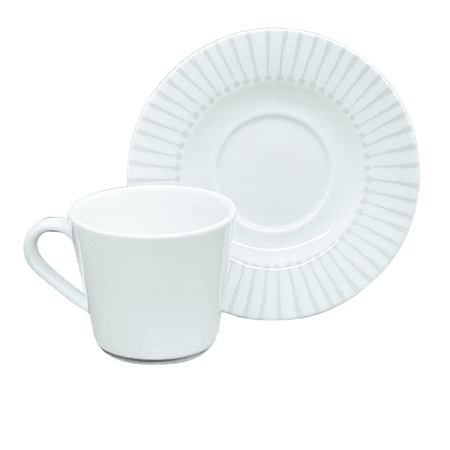 Xicara De Chá Café Com Pires 185ml Porcelana BrancaTramontina