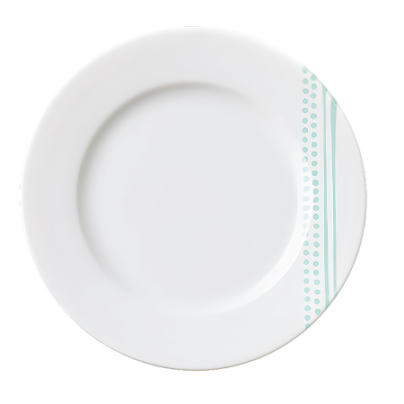 Prato de Sobremesa Monocroma 21cm Porcelana Decorado Tramontina