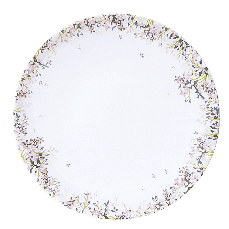 Prato Raso Jantar Fogli 25cm Porcelana Decorado Tramontina