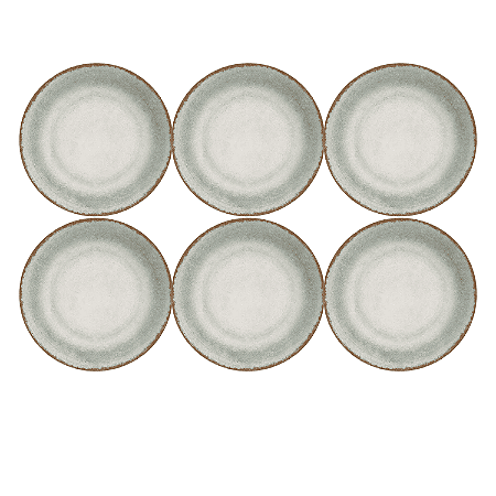 Jogo de Prato Sobremesa 21cm Kit 6 Pçs Durban Alleanza Rustico