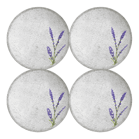 Jogo de Prato Raso Refeição Jantar 29cm Kit 4 Pçs Alfazema Alleanza Decorado