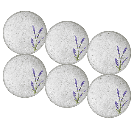 Jogo de Prato Raso Refeição Jantar 29cm Kit 6 Pçs Alfazema Alleanza Decorado