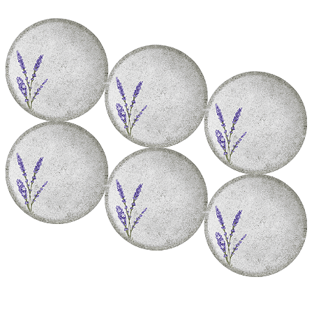 Jogo de Prato Sobremesa 21 cm Kit 6 Pçs Alfazema Alleanza Decorado