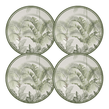 Jogo 4 Sousplats Alleanza Caraíva 34Cm Cerâmica Acetinada