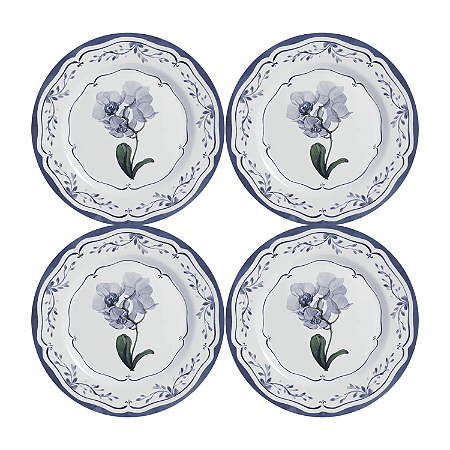 Jogo de Prato Sobremesa 21 cm Kit 4 Peças Valencia  Alleanza