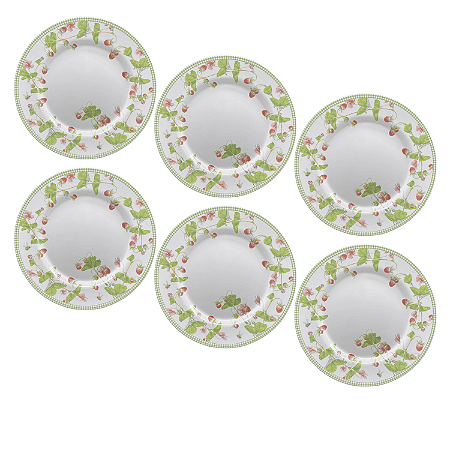 Jogo de Prato Raso Jantar Refeição 29cm Kit 6 Peças Picnic
