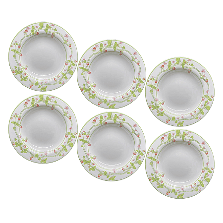 Jogo de Prato Fundo Jantar Refeição 25cm Kit 6 Peças Picnic