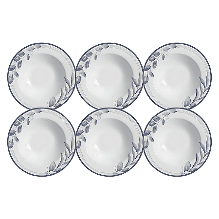 Jogo de Prato Fundo 25cm Kit 6 Peças Sopa Bruma Alleanza