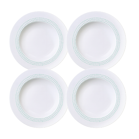 Jogo De Pratos Fundos 23cm Kit 4 Peças Monocroma Porcelana Decorada Tramontina