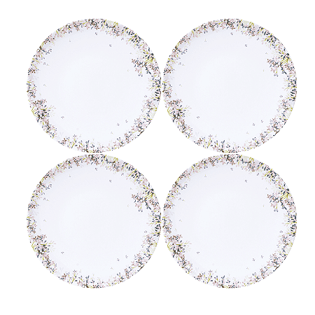 Jogo De Pratos Rasos 25cm Kit 4 Peças Fogli Porcelana Decorada Tramontina
