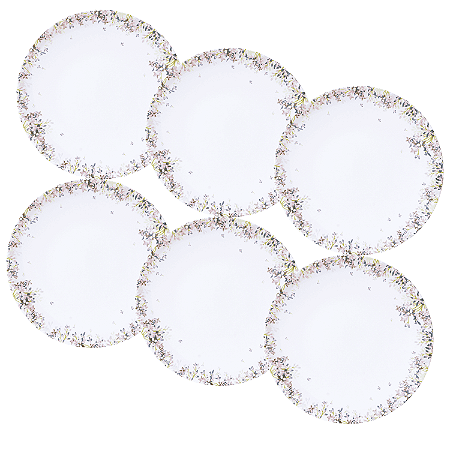 Jogo De Pratos Rasos 25cm Kit 6 Peças Fogli Porcelana Decorada Tramontina