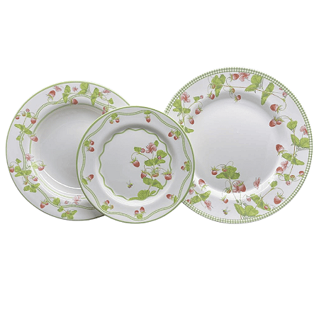 Aparelho de Jantar Jogo Pratos Kit 12 Peças Picnic Cerâmica Alleanza