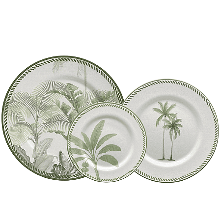 Aparelho de Jantar Jogo Pratos Kit 12 Peças Caraiva Acetinado Cerâmica